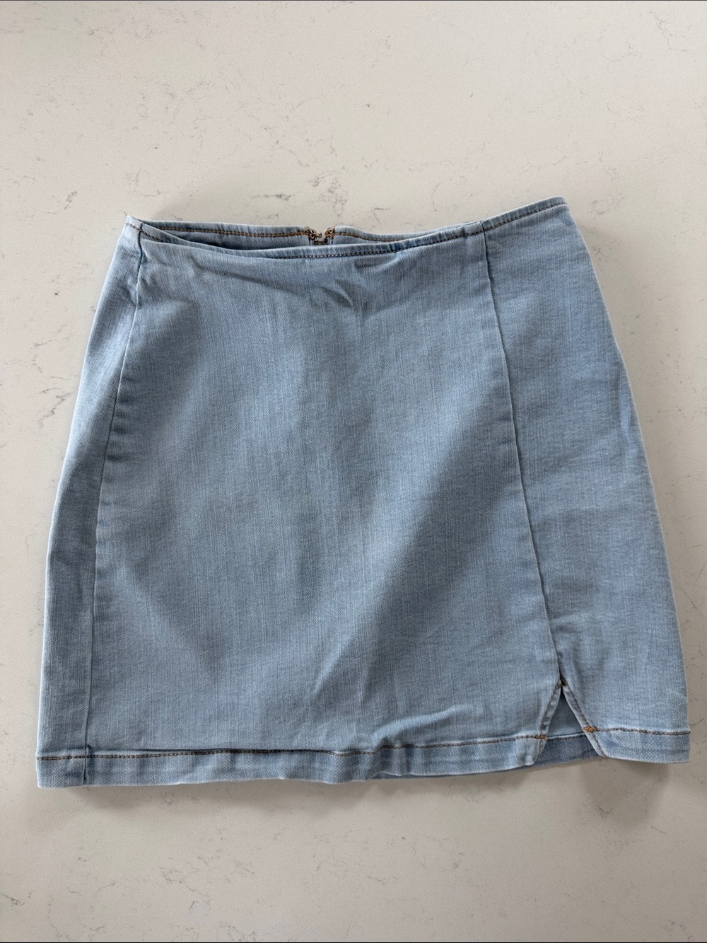 wild fable Light Blue Denim Mini Skirt with Front Slit